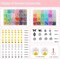 1300PCS 8mm Mixed Crackle Glass Beads for Bracelets Making with Accessories, 48 Colors Crystal Glass Beads Jewelry Making Kit, Round Beads for DIY Bracelet Crafts